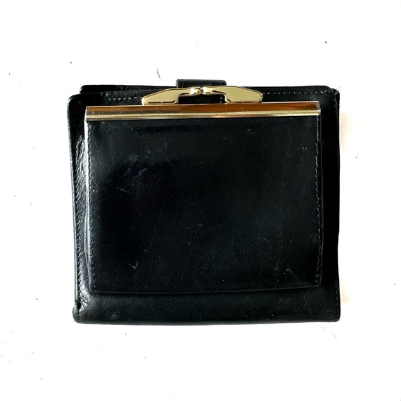 Bosca Vintage Black Leather Folding Snap Wallet with Coin Purse - Picture 5 of 6